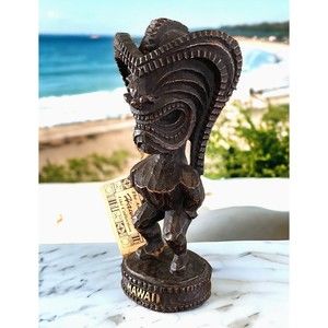 VTG Ancient Hawaii Tiki Collection "Lucky" Tag 1998 Hawaiicore Tiki Bar 7in